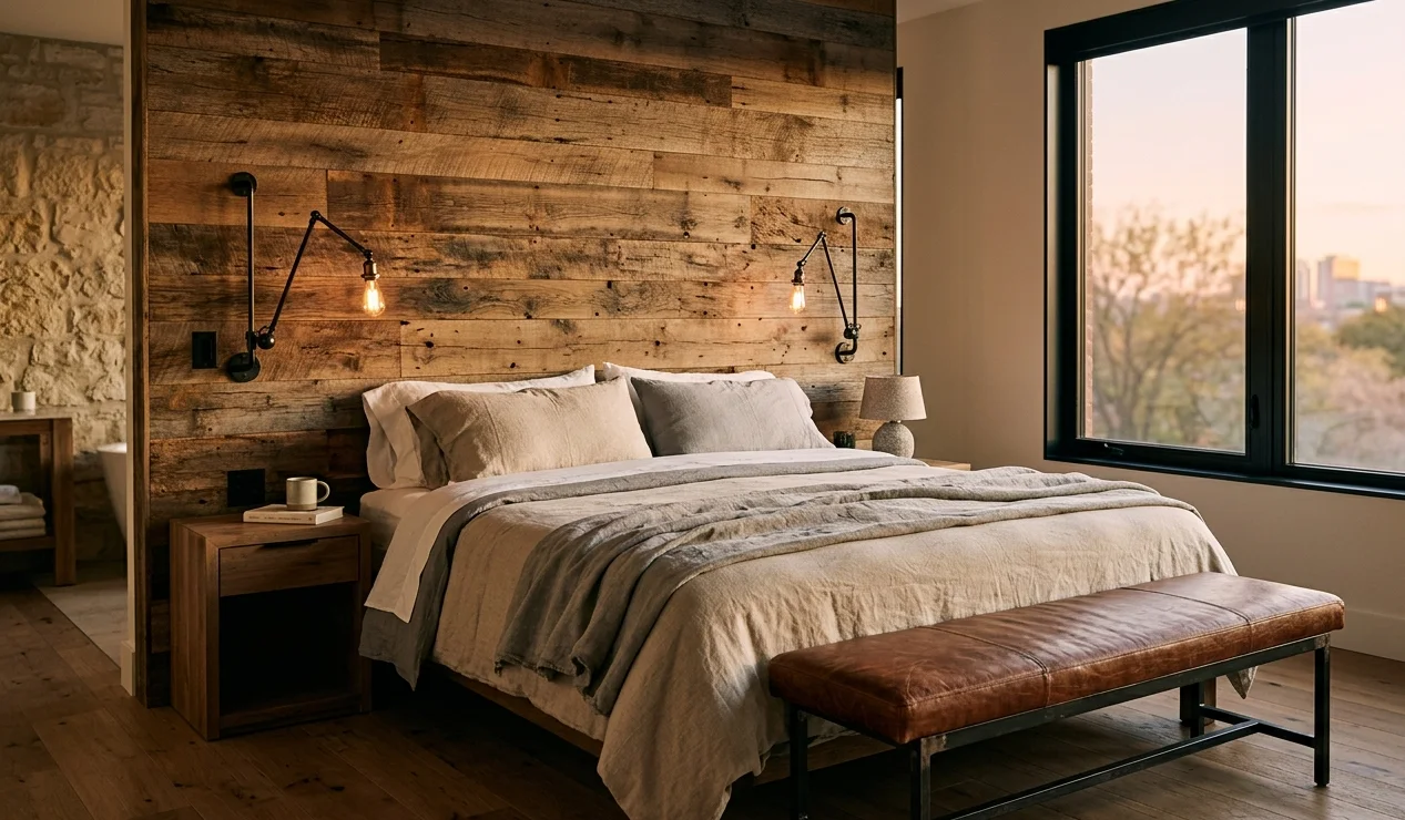 Finished hotel guest room with a made bed, bedside lighting, and coordinated wall finishes
